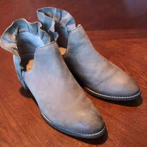 Seychelles gray leather booties shoes size 6.5